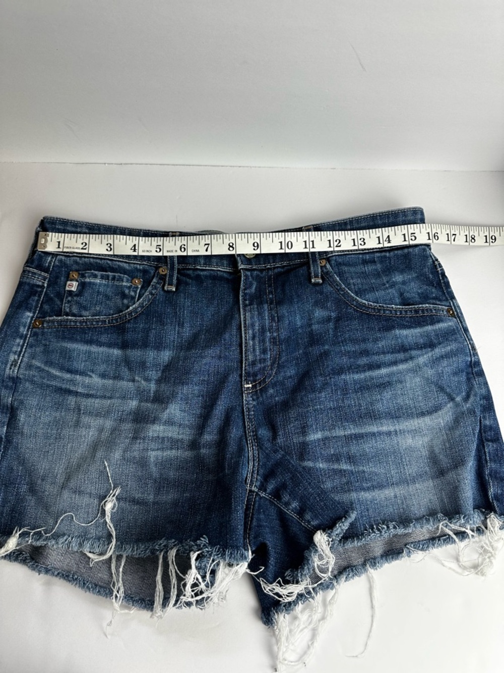 AG Adriano Goldschmied Women's Shorts 28 Hailey The Ex Boyfriend Raw Hem Blue - Picture 4 of 9